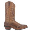LAREDO Laredo Men's Tan Williams Overlay Punchy Square Toe Western Leather Cowboy Boot 