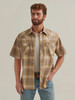 Men's Retro Short Sleeve Western Snap Shirt Golden Brown (112344299)