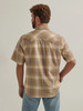 Men's Retro Short Sleeve Western Snap Shirt Golden Brown