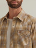 Men's Retro Short Sleeve Western Snap Shirt Golden Brown