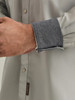Men's Retro Premium Western Snap Solid Shirt Silver Grey