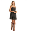 Panhandle Ladies Black Adjustable Strappy Rayon Cami Dress (JWD0R04866)