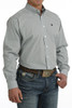 Cinch Men's Blue/Brown Geometric Print Button Down Long Sleeve Shirt