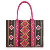 Montana West Wrangler Hot Pink Southwestern Dual Sided Print Canvas Wide Tote Bag (WG2203-8119HPK)