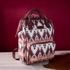 Montana West Wrangler Brown Aztec Printed Callie Canvas Backpack 