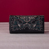 Montana West Black Embroidered Leather Wallet (MW1253-W002BK)