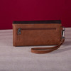 Montana West Brown Embroidered Leather Wallet