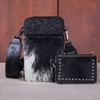 Montana West Trinity Ranch Black Hair-On Leather Phone Purse with Coin Pouch (TR159-183ABK)