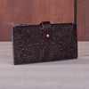 Montana West Trinity Ranch Coffee Floral Tooled Bi-Fold Leather Wallet