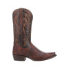 Dan Post Men's Brown Heart Cognac Lizard Snip Toe Western Leather Boots