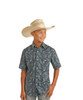  Panhandle Slim Boys Blue Paisley Snap Short Sleeve Cotton Shirt