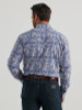 Wrangler Men's Damask Blue 20X Competition Advanced Comfort Long Sleeve Western Snap Cotton Shirt