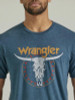 WRANGLER Wrangler Men's Midnight Navy Heather Steer Head Logo Short Sleeve Graphic T-Shirt 