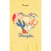 WRANGLER Wrangler Little Girl's Yellow Heart Graphic Skirted Cotton Bodysuit 