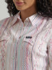 WRANGLER Wrangler Women's Pink Geo Retro Southwestern Long Sleeve Print Snap Rayon Shirt 