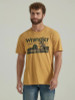 Wrangler Men's Pale Gold Heather Vignette Logo T-Shirt