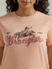 Wrangler Women's Salmon Western Graphic Regular Fit Cotton Tee