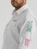 Wrangler Men's White Western Mexico Logo Snap Print Long Sleeve Cotton Shirt