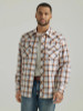 Wrangler Men's Spiced Plaid Retro Western Sawtooth Snap Pocket Long Sleeve Cotton Shirt