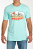 Cinch Men's Light Blue Short Sleeve Western Poly Cotton Blend Graphic T-Shirt