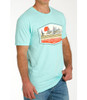 Cinch Men's Light Blue Short Sleeve Western Poly Cotton Blend Graphic T-Shirt