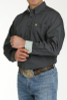 CINCH Cinch Men's Charcoal Solid Button Down Western Cotton Shirt 