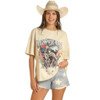 Rock & Roll Denim Panhandle Slim Women's Eggshell West Desperado Oversized Graphic Cotton Tee