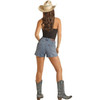 Rock & Roll Denim Panhandle Slim Women's Medium Wash Detail Studs Shorts