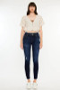 KANCAN Kancan Women's Dark Wash Danica High Rise Cuffed Ankle Skinny Jean 