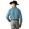 Ariat Men's Teal Raleigh Stripe Print Classic Fit Snap Shirt