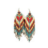 M&F Women's Multicolor Silver Strike Beaded Tapered Earrings