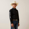 Ariat Boy's Black/White Team Logo Twill Cotton Shirt