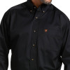 Ariat Men's Black Solid Twill Classic Fit Big & Tall Shirt