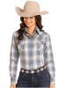 Panhandle Slim Women's Cerulean Plaid Snap Shirt