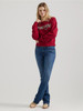 Wrangler Women's Red Logo Puff Pullover Sweatshirt