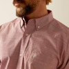 Ariat Solid Brick Red Slub Classic Fit Men's Shirt
