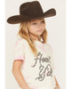 PANHANDLE SLIM Rock & Roll Denim Girl's Baby Pink Tie Dye Howdy Y'All Graphic Tee 