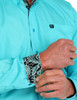 Cinch Men's Turquoise Solid Button Down Western Shirt