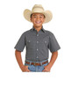 Panhandle Slim Boy's Black Geometric Print Stretch Snap Shirt