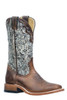 Boulet Women's Brown Embossed Wide Square Toe Navajo Honey Boot