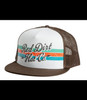RED DIRT Red Dirt Brown & White Broadhead Logo Flat Bill Cap 