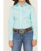 Cinch Girl's Turquoise Solid Button Down Western Shirt