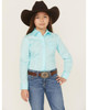 Cinch Girl's Turquoise Solid Button Down Western Shirt