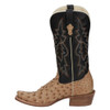 ARIAT Tony Lama Men's Black & Tan Rylen Umber Full Quill Ostrich Cowhide Boot 