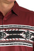 CINCH Cinch Men's Burgundy Bucking Bronc Western Print Polo 