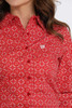 Cinch Women's Red Print Western Button Down Shirt