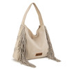 Montana West Wrangler Beige Fringe Studded Hobo Bag