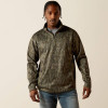 ARIAT Ariat Men's Green Treebark Camo Caldwell Logo 1/4 Zip Sweater 