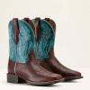Ariat Women's Round Up Filly Wide Square Toe Western Boots - Oiled Teak