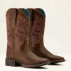 Ariat Sassy Brown Round Up StretchFit Wide Square Toe Women's Western Boots